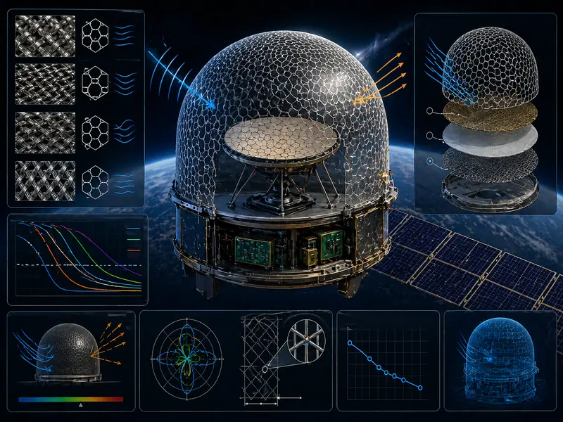 LEO satellite radome metal mesh structure design and material configuration diagram